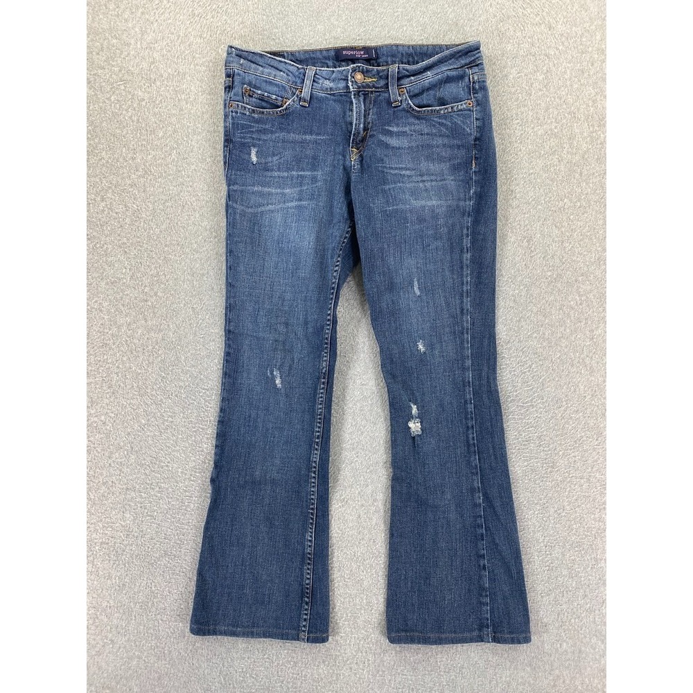 LEVI'S Womens 518 Super Low Bootcut Jeans 7 Medium (30x27.5) Distressed Y2K‎